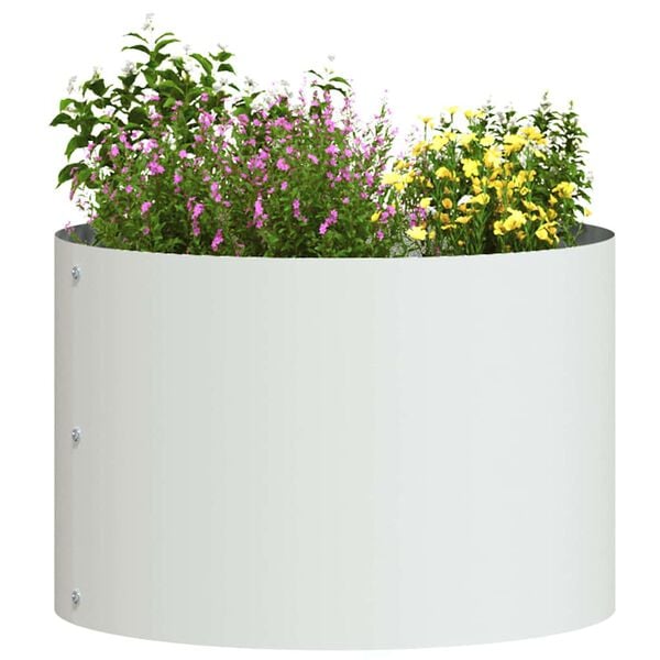 vidaXL Garden Planter 5 pcs White 30 x 30 x 20 cm Cold-rolled Steel