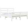 vidaXL Bed Frame without Mattress White Solid Wood Small Double