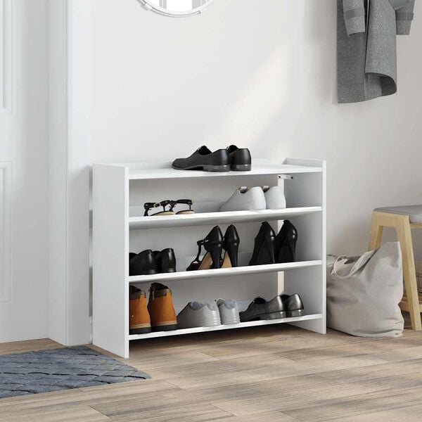 vidaXL Shoe Rack White 80x25x62 cm Engineered Wood