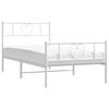 vidaXL Metal Bed Frame without Mattress with Footboard White 75x190cm