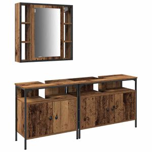 vidaXL Bathroom Vanity Units 3 pcs Brown 80 x 30 x 60 cm