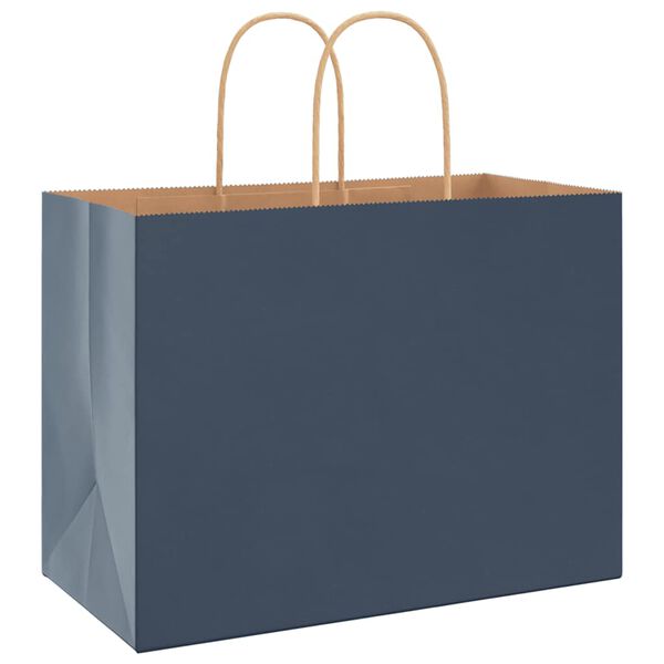 vidaXL Paper Bags 250 pcs with Handles Blue 32x17x25 cm