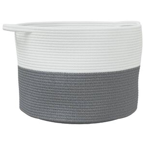 vidaXL Laundry Basket Grey and White &Oslash;55x36 cm Cotton