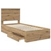 vidaXL Bed Frame with Drawer Artisan Oak 90 x 200 cm Engineered Wood