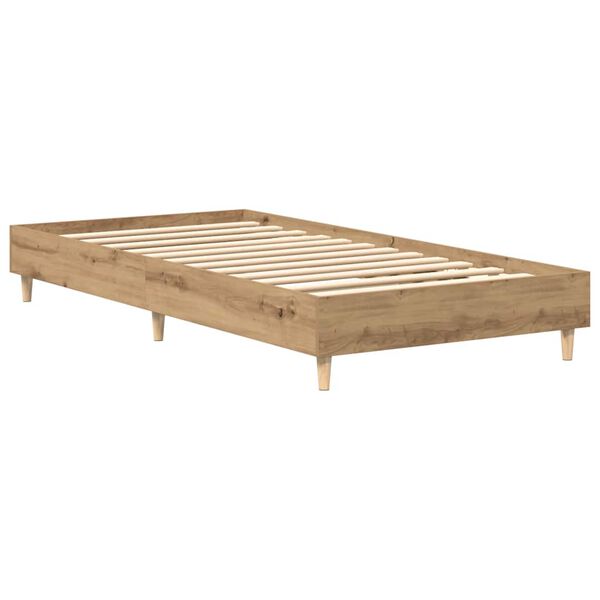 vidaXL Bed Frame No Mattress Artisan Oak 100x200 cm Engineered Wood