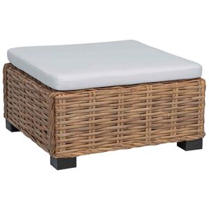 vidaXL Footrest with Cushion GENDT Natural Rattan Natural