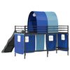 vidaXL Kids'Loft Bed Frame Black and Blue 74.5 x 190 cm Metal