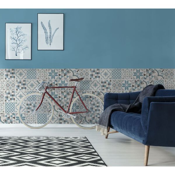 Grosfillex Wallcovering Tile Accent 9 pcs 15.4x120 cm Andaluz Blue