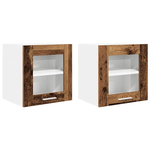 vidaXL Hanging Cabinet 2 pcs Old Wood 40 x 31 x 40 cm Engineered Wood
