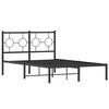 vidaXL Metal Bed Frame without Mattress with Headboard Black 120x200cm