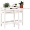 vidaXL Garden Planter with Folding Tabletop White Solid Wood Pine