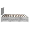 vidaXL Bed Frame with Drawer Concrete Grey 200 x 200 cm Engineer Wood