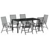 vidaXL Garden Dining Set 7 pcs Anthracite Powder-Coated Steel