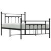 vidaXL Metal Bed Frame without Mattress with Footboard Black 100x200cm
