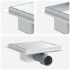 vidaXL 2 in 1 Shower Drain Silver 20 x 20 cm Stainless Steel 304