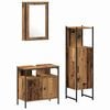 vidaXL Bathroom Furniture Set with Door 3 pcs Brown 33 x 33 x 120.5 cm