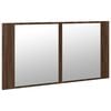 vidaXL LED Bathroom Mirror Cabinet Brown Oak 90x12x45 cm Acrylic