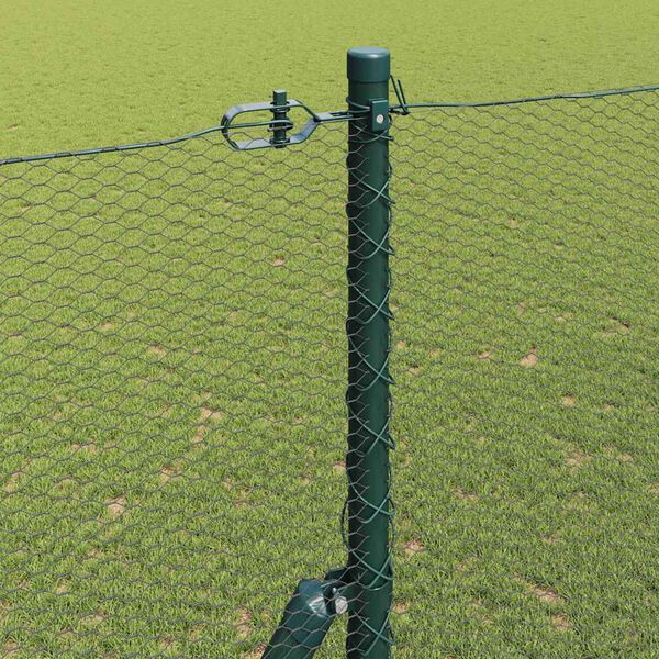 vidaXL Fence Post Grey 50 x 1.6 m (13 mm mesh) Steel and PVC
