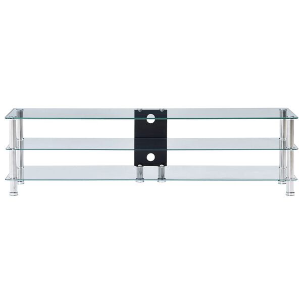 vidaXL TV Stand Transparent 150x40x40 cm Tempered Glass