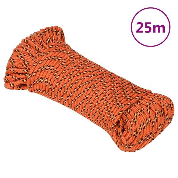 vidaXL Boat Rope Orange 4 mm 25 m Polypropylene