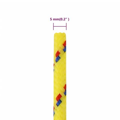 vidaXL Boat Rope Yellow 5 mm 25 m Polypropylene