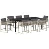 vidaXL Garden Dining Set 9 pcs Light Grey Poly Rattan