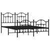 vidaXL Metal Bed Frame without Mattress with Footboard Black 140x190cm