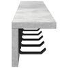 vidaXL Wall-Mounted Coat Rack Concrete Grey 80 x 10.5 x 10.5 cm
