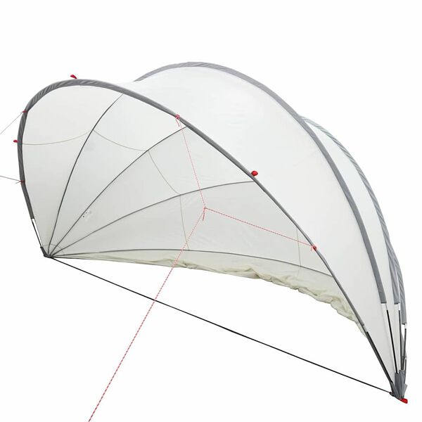 vidaXL Pool Dome Folding Manual Grey and Orange 430 x 430 x 210 cm