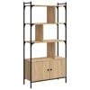 vidaXL Bookcase with Doors Sonoma Oak 76.5x30x154.5 cm Engineered Wood