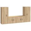 vidaXL 4 Piece TV Cabinet Set Sonoma Oak Engineered Wood