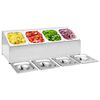 vidaXL Gastronorm Container Holder with 4 GN 1/6 Pan Stainless Steel