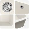 vidaXL Sink White 530 x 460 mm 80% Quartz and 20% Resin