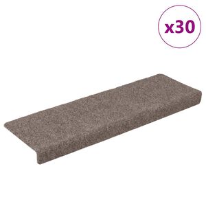 vidaXL Stair Mats Self-adhesive 30 pcs 65x21x4 cm Beige Rectangular Edge