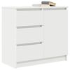 vidaXL Sideboard with Drawer White 71x35x65 cm Engineered Wood