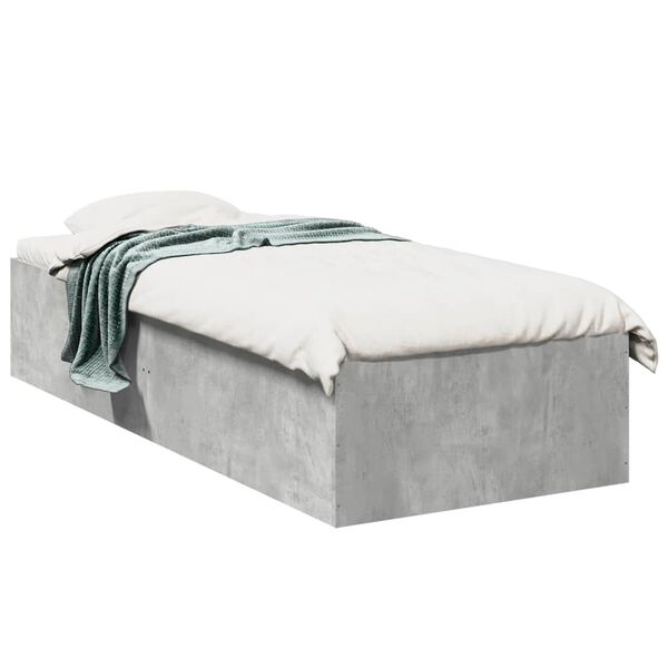 vidaXL Bed Frame without Mattress Concrete Grey 100x200 cm