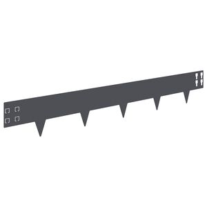 vidaXL Lawn Edging 50 pcs 100 x 15 cm Steel Anthracite