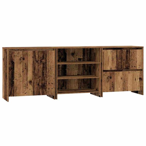 vidaXL Sideboard 3 pcs Old Wood 70 x 41 x 75 cm Engineered Wood