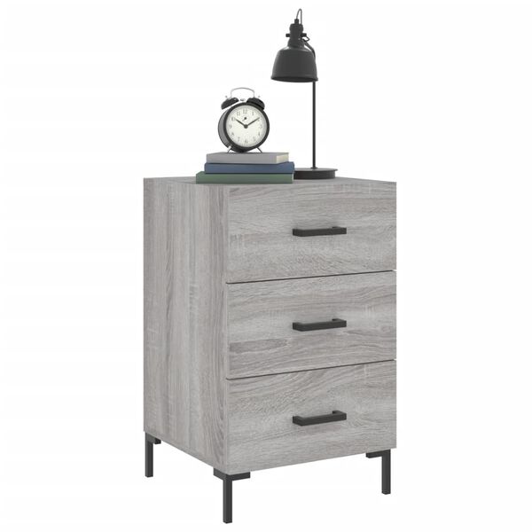 vidaXL Bedside Cabinet Grey Sonoma 40x40x66 cm Engineered Wood