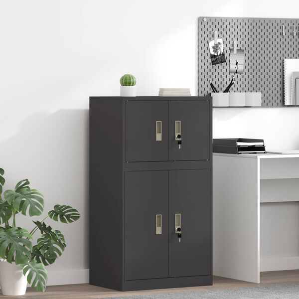 vidaXL Storage Cabinet Black 60 x 40 x 40 cm Cold-Rolled Steel