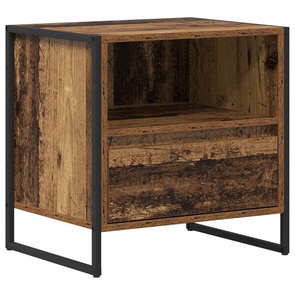 vidaXL Bedside Table Old Wood 50 x 39.5 x 50 cm Engineered Wood