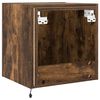 vidaXL TV Wall Cabinets with LED Lights 2 pcs Smoked Oak 40.5x35x40 cm