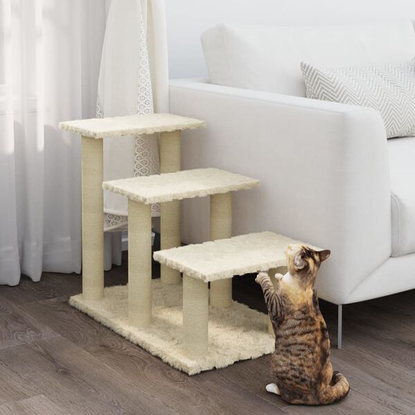 vidaXL Cat Tree with Sisal Scratching Posts Cream 50.5 cm