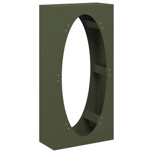 vidaXL Firewood Rack Olive Green 50x23x100 cm Cold-rolled steel