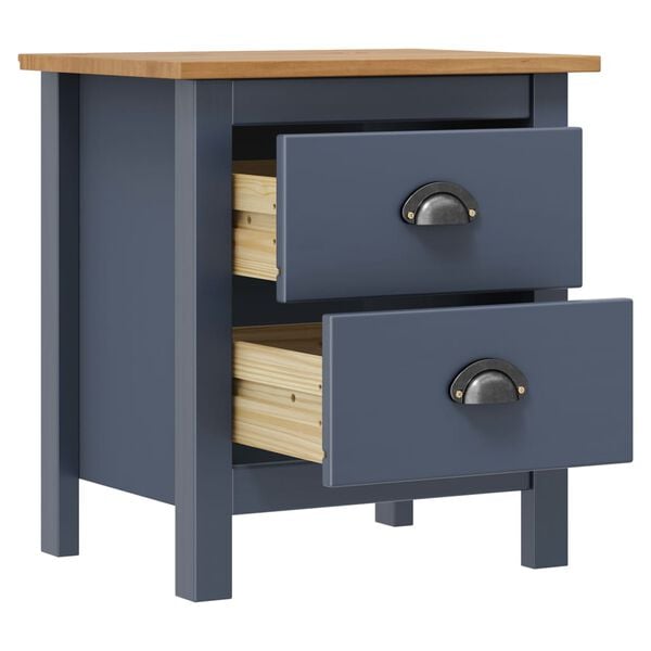 vidaXL Bedside Cabinets Hill 2pcs Grey 46x35x49.5 cm Pine Wood