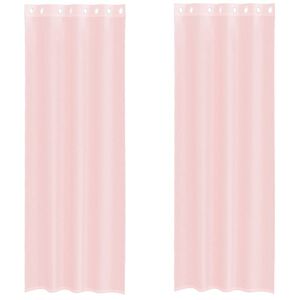 vidaXL Voile Curtains with Grommets 2 pcs Light Pink 140x260 cm