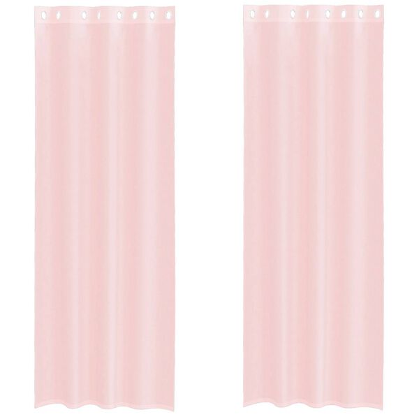 vidaXL Voile Curtains with Grommets 2 pcs Light Pink 140x260 cm