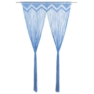 vidaXL Macrame Curtain Blue 140x240 cm Cotton