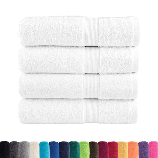 vidaXL Premium Hand Towels "SOLUND" 4 pcs White 50x100 cm 600 gsm