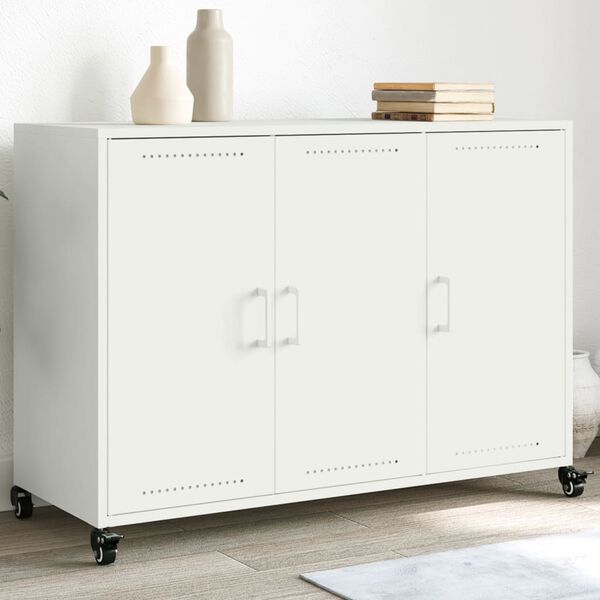 vidaXL Sideboard White 100.5x39x72 cm Steel